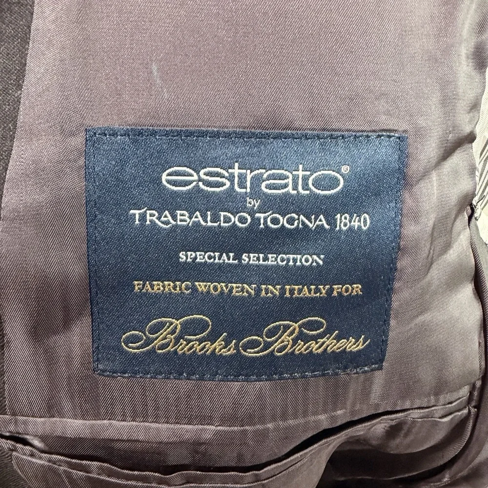 Brooks Brothers 1818 Regent Mens Gray Trabaldo Togna Estrato Suit 40L 34x34